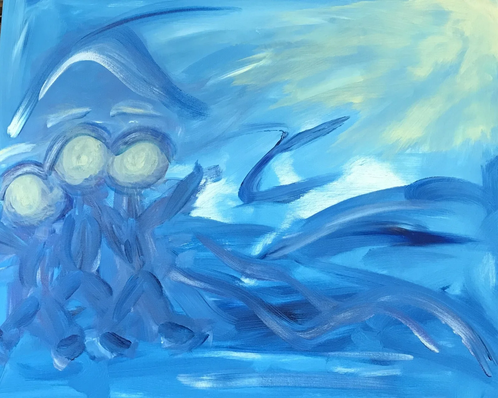 Akrylmålning Magiska möten av Malou Gamborn