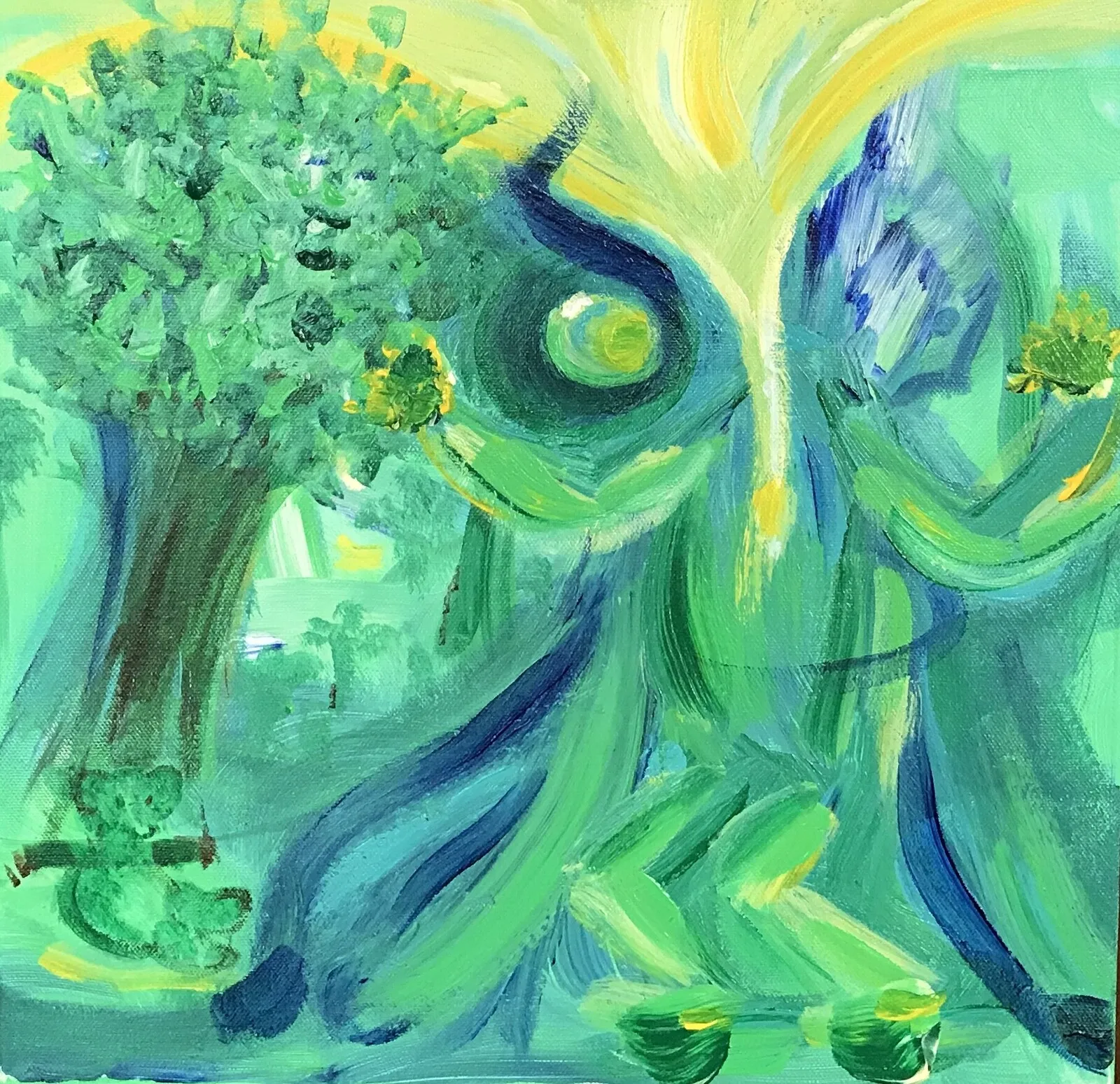 Akrylmålning Skogsdans av Malou Gamborn