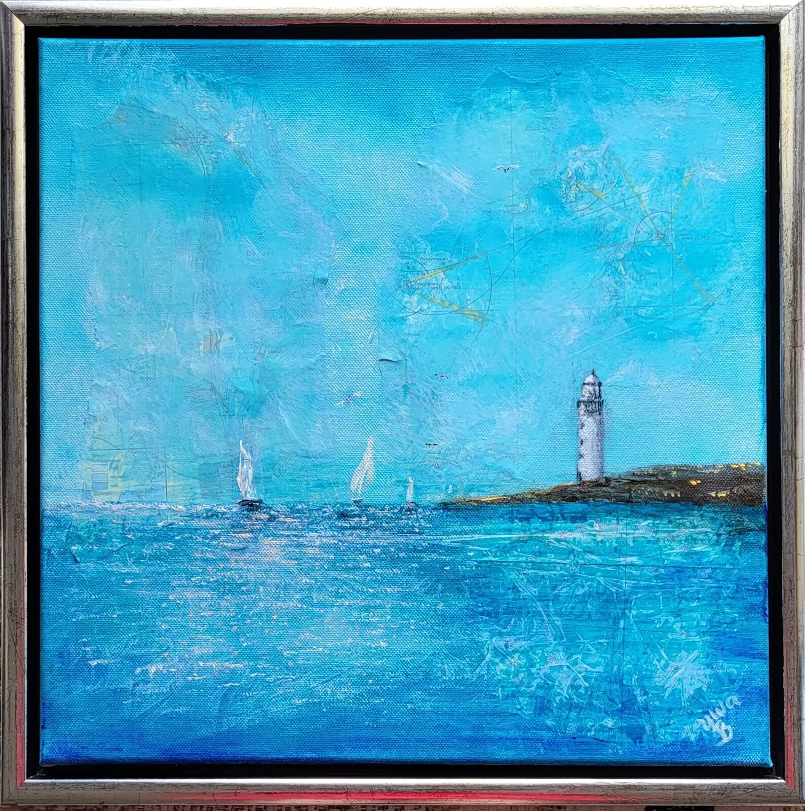 Akrylmålning Hällan av Ylva Berglund