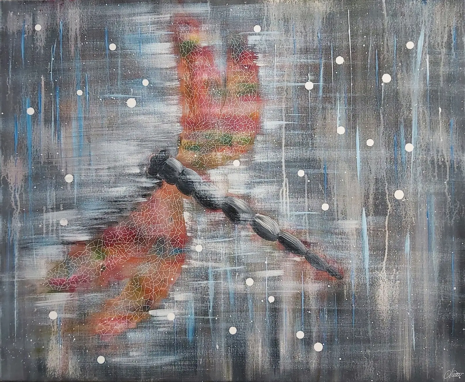 Akrylmålning Dragonfly av Tutta Domenstam