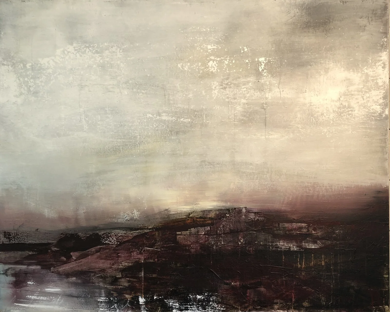 Akrylmålning Vid Skymningen av Annette MA Stocker