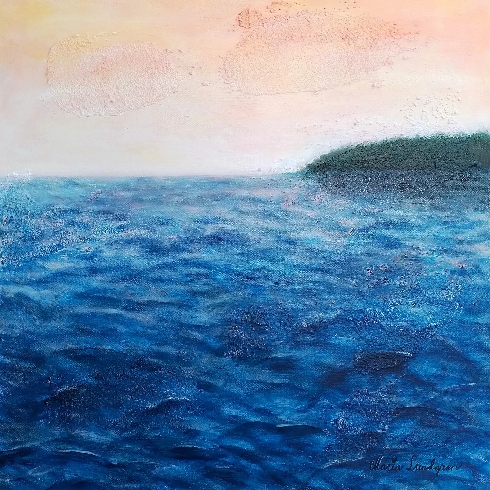 Akrylmålning Aftonglöd av Maria Lundgren