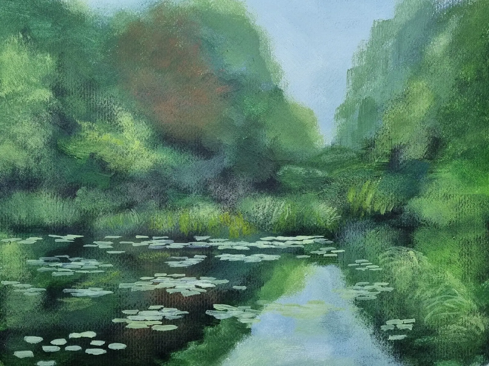 Akrylmålning Vid dammen av Anna Jormin