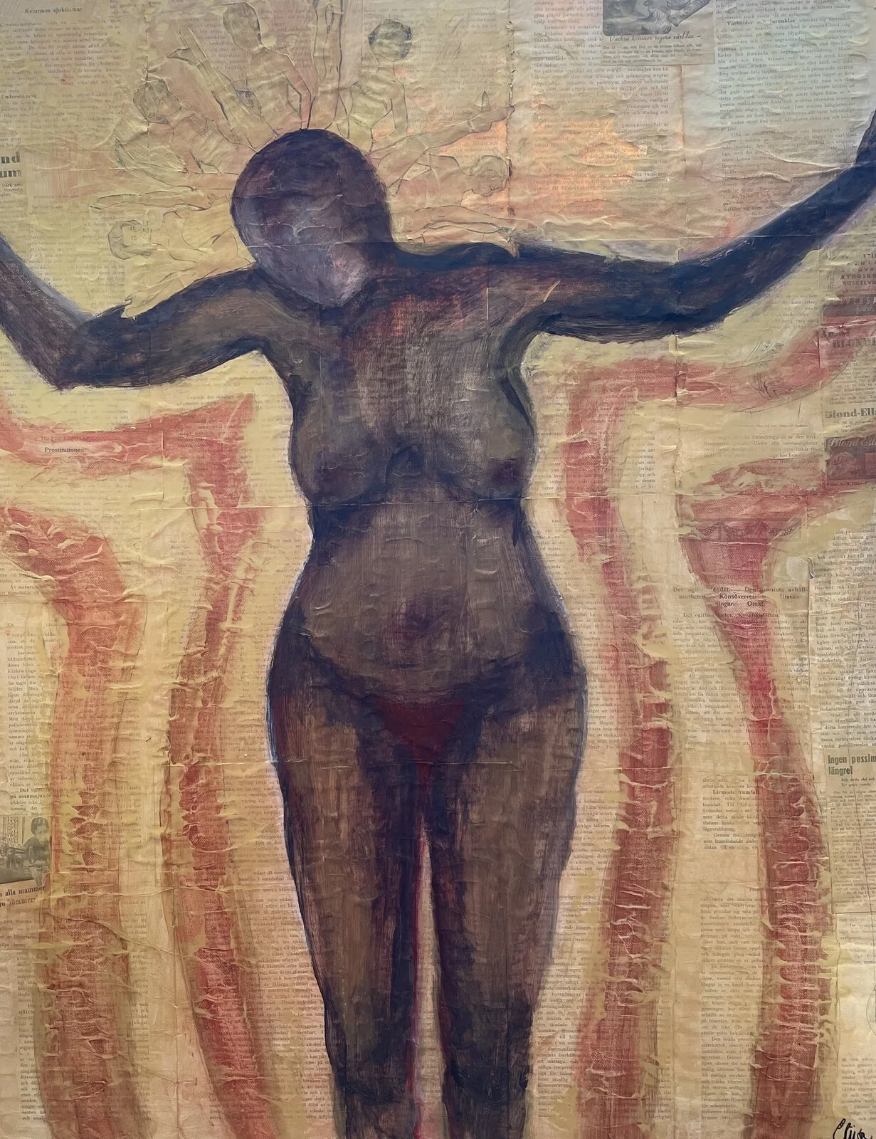Akrylmålning Maria Magdalena av Eliisa Andren