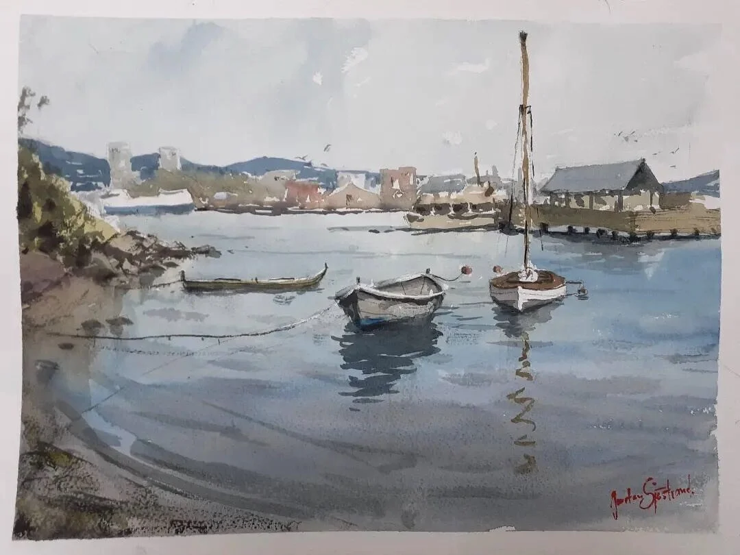 Akvarell Fjorden av Jonatan Sjöstrand