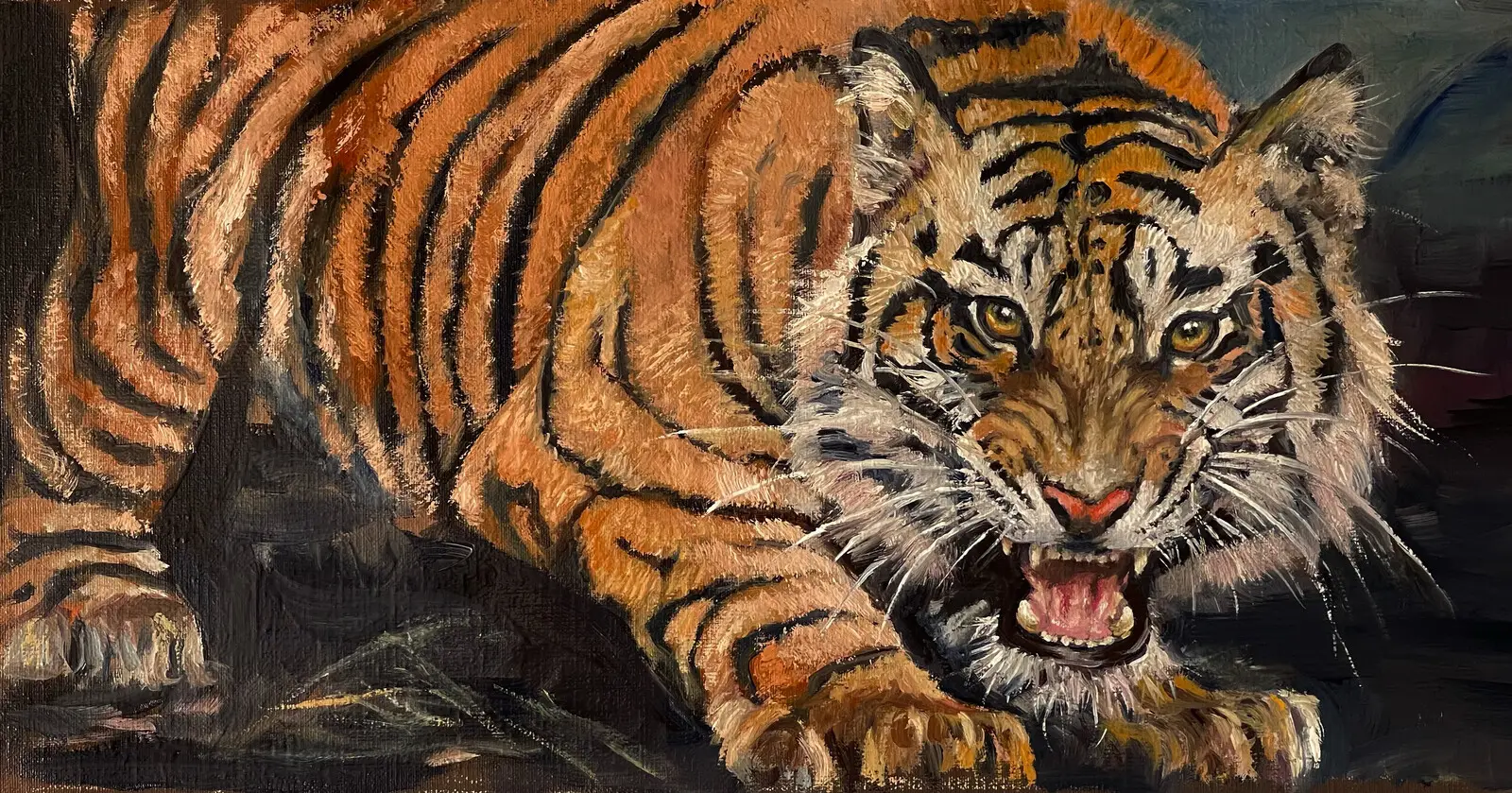 Oljemålning Tiger II av Hans Ekbladh