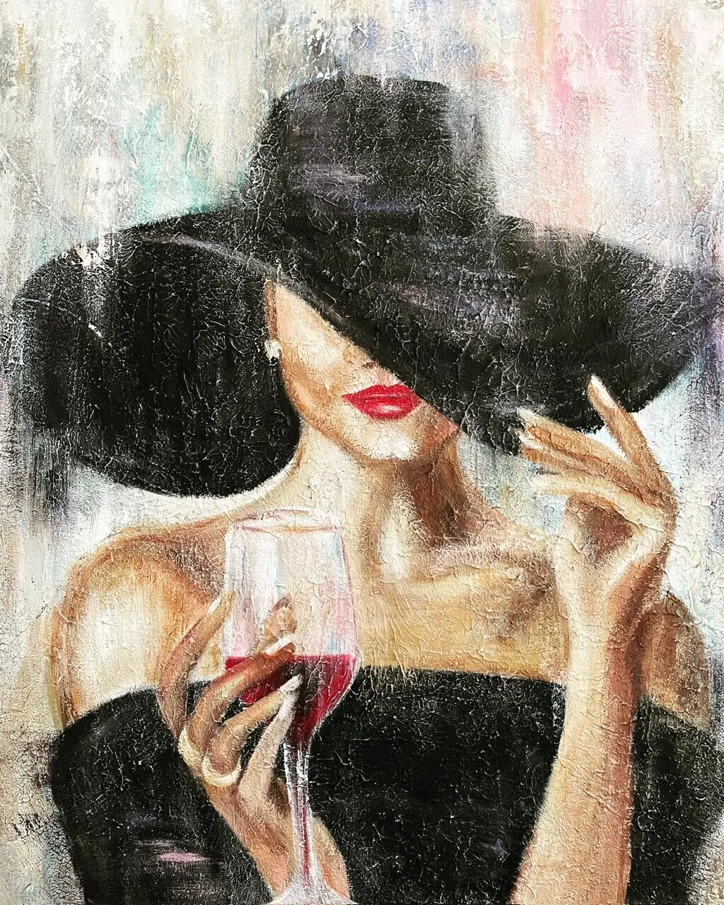 Akrylmålning Cheers to better days! av Ideh Alikhani