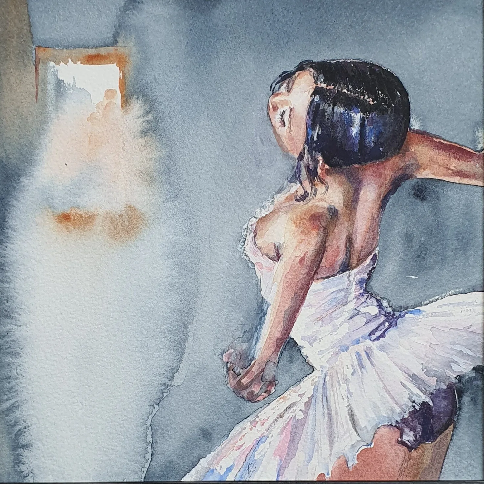 Akvarell Private dancer, inkl svart ram av Molly, Monika Hellgren