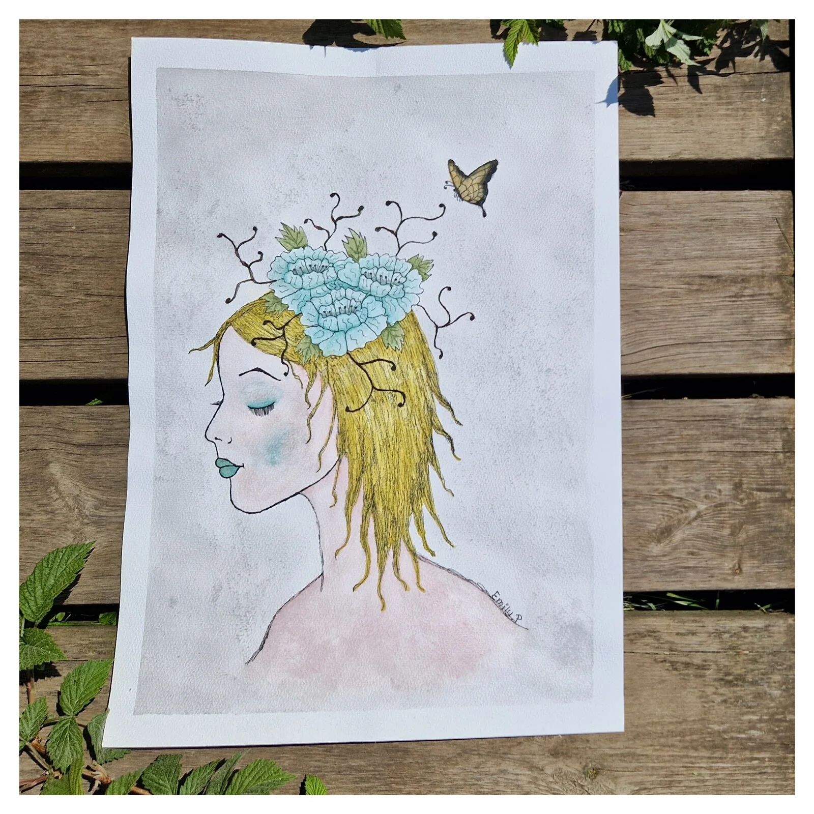 Akvarell Lady spring av Emily Prytz
