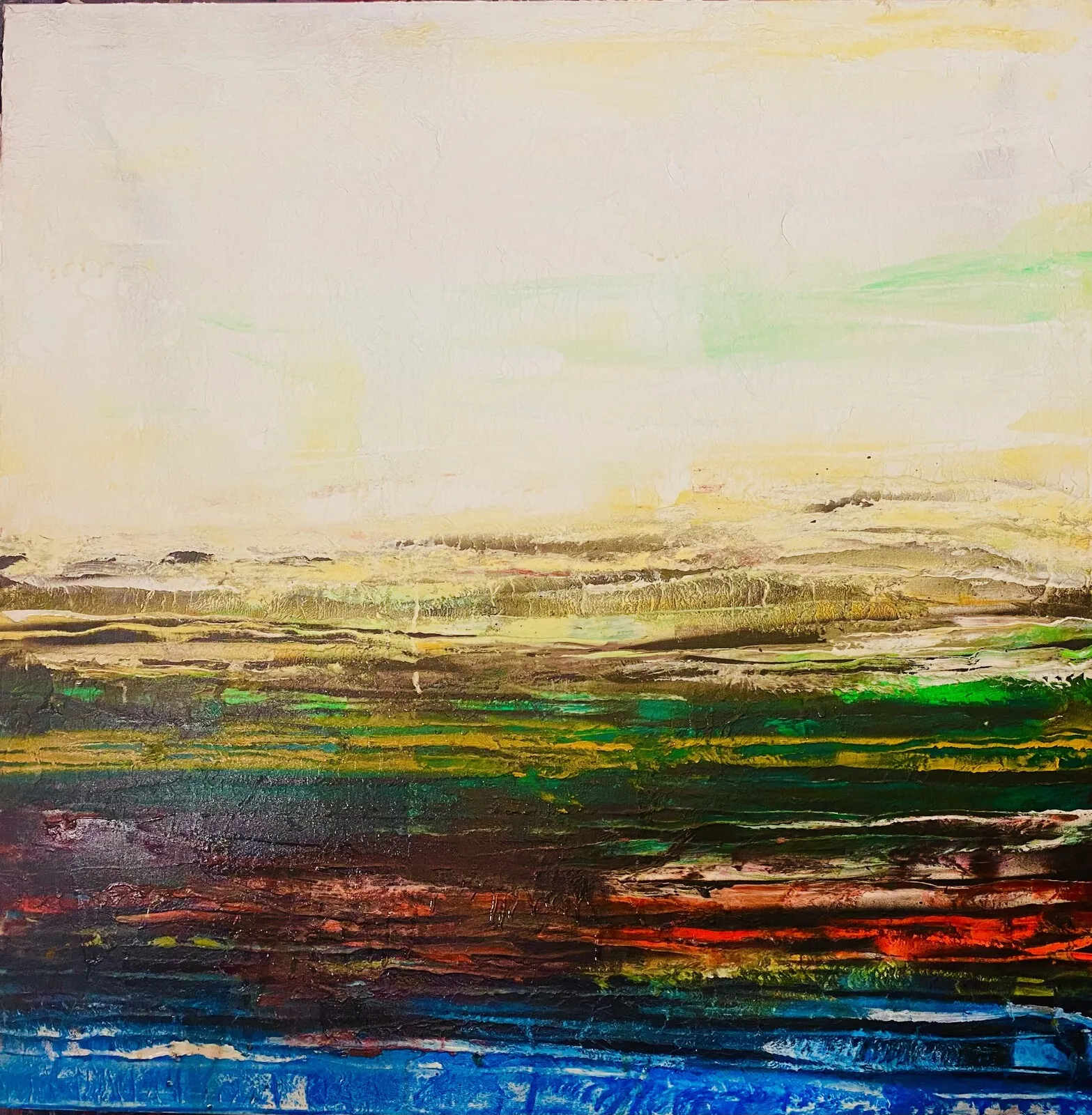 Oljemålning Calm the meadow av Omid Ghorab Art