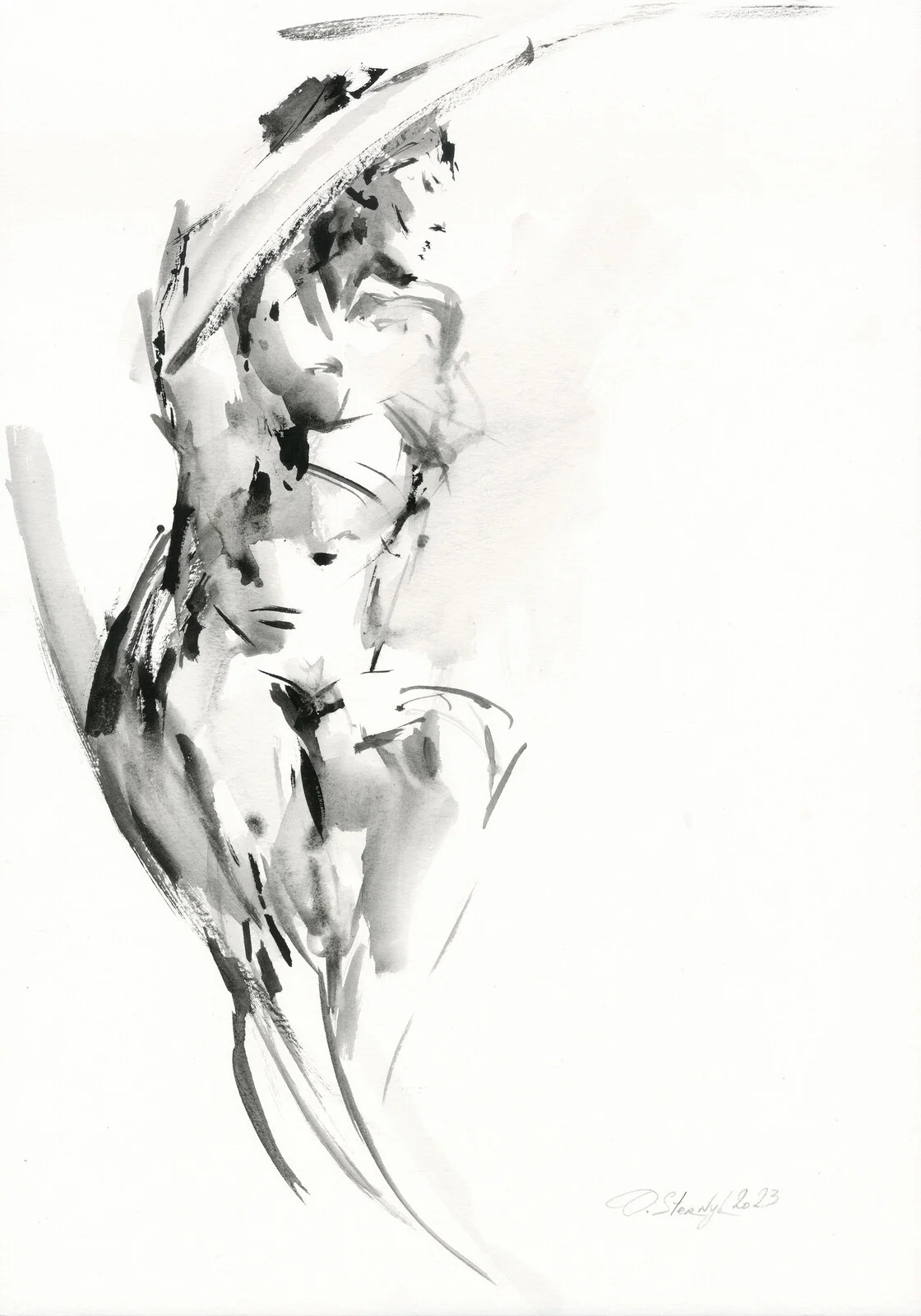 Akvarell Skissen från nakensessionen, 45 av Olga Sternyk