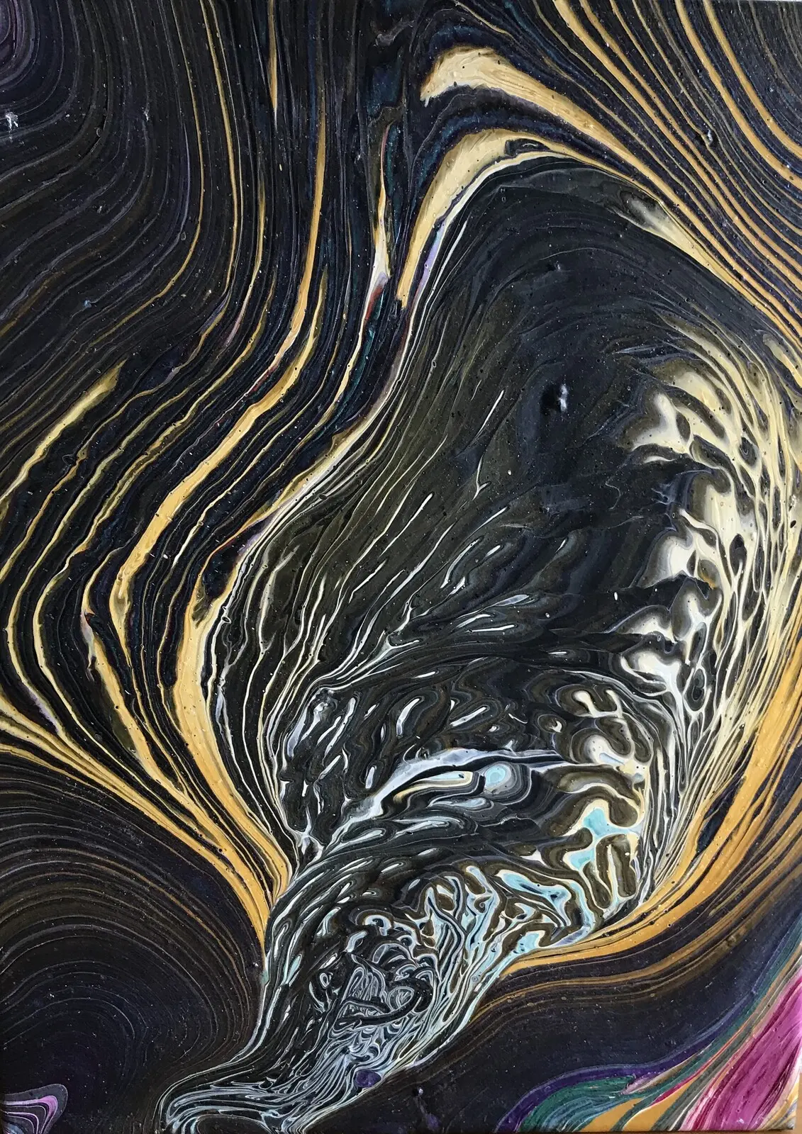 Akrylmålning Lava from the volcano. av Britt Jennhag