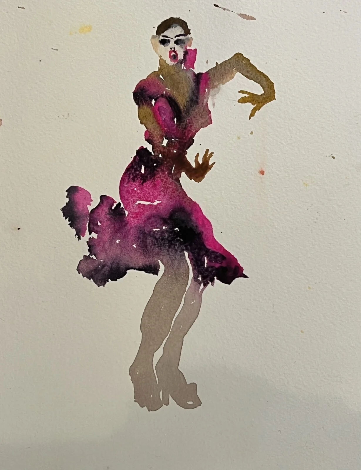 Akvarell Fröken Yrväder av Jessica Fleetwood