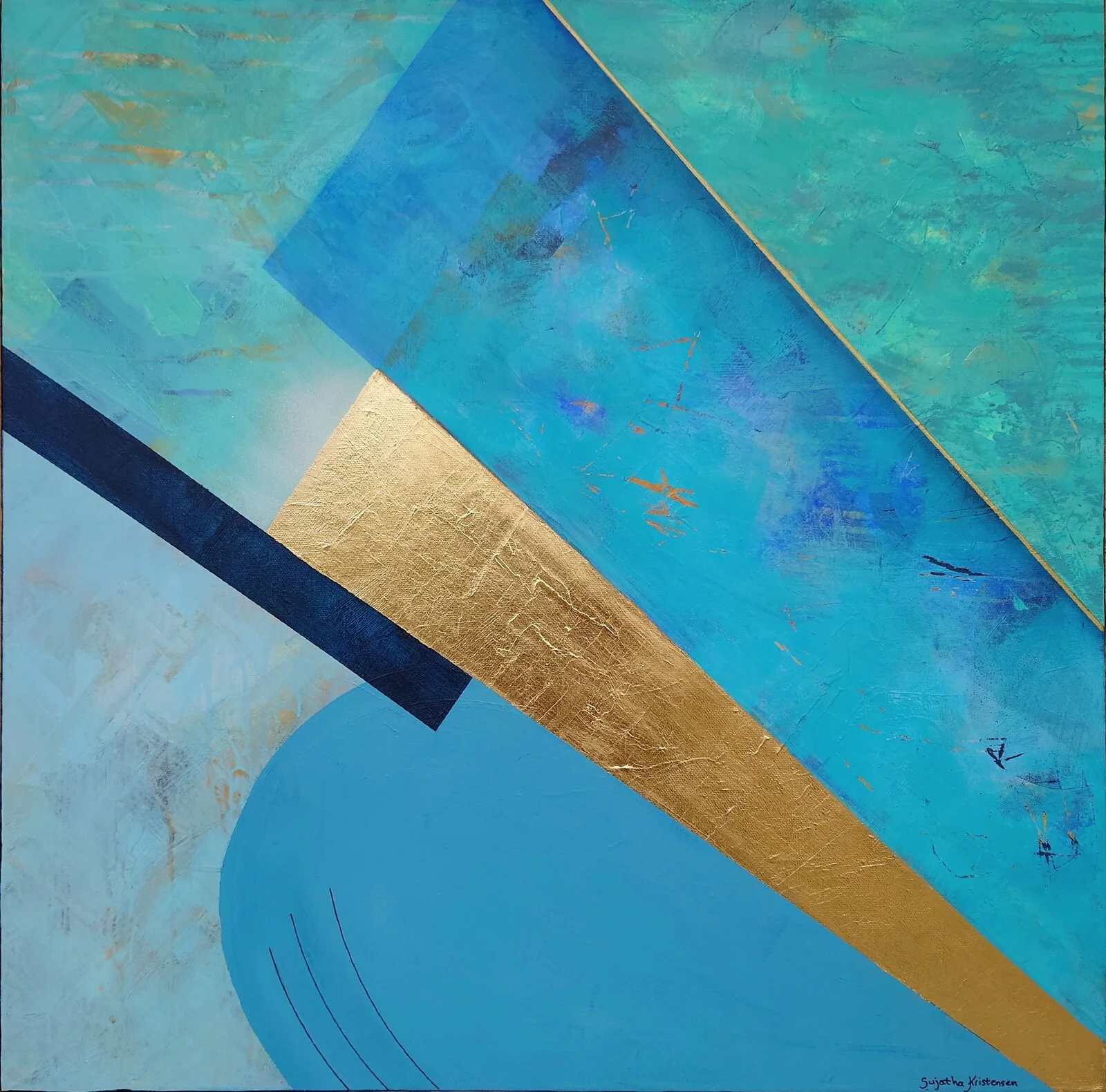 Akrylmålning Chic Edge II av Sujatha Kristensen