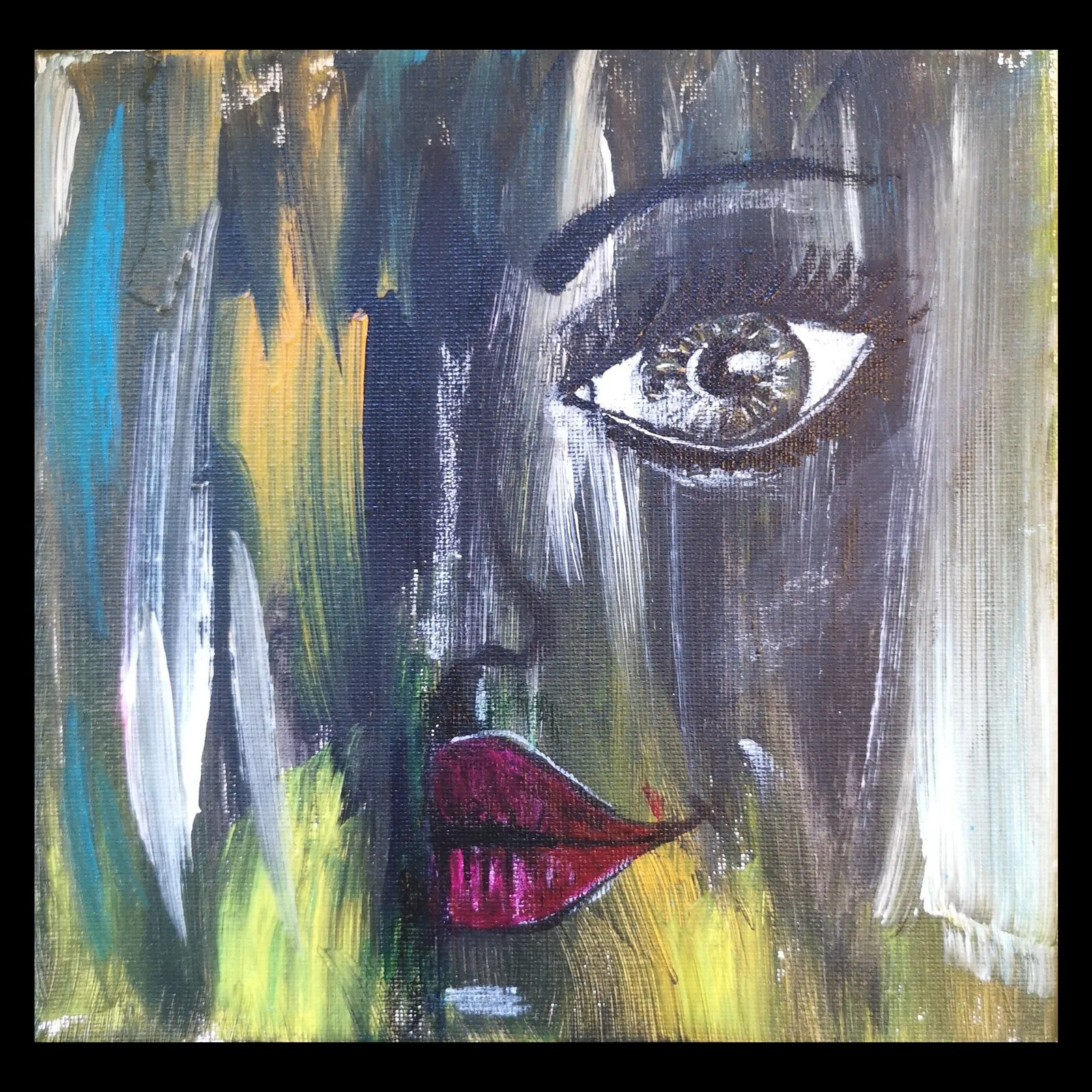 Akrylmålning Hon av Erika Rask