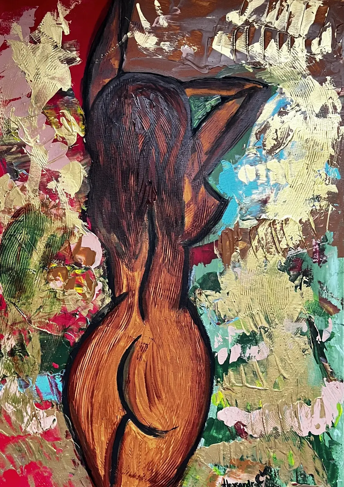 Akrylmålning Curves av Alexsandra CK