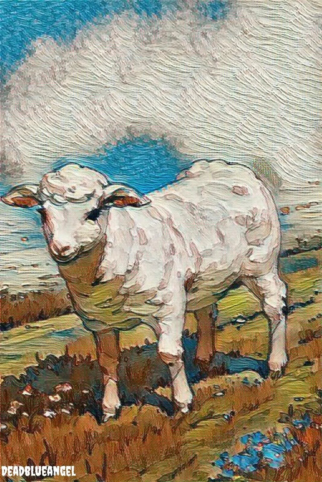 Akrylmålning Lamb av Deadblueangel Lindberg