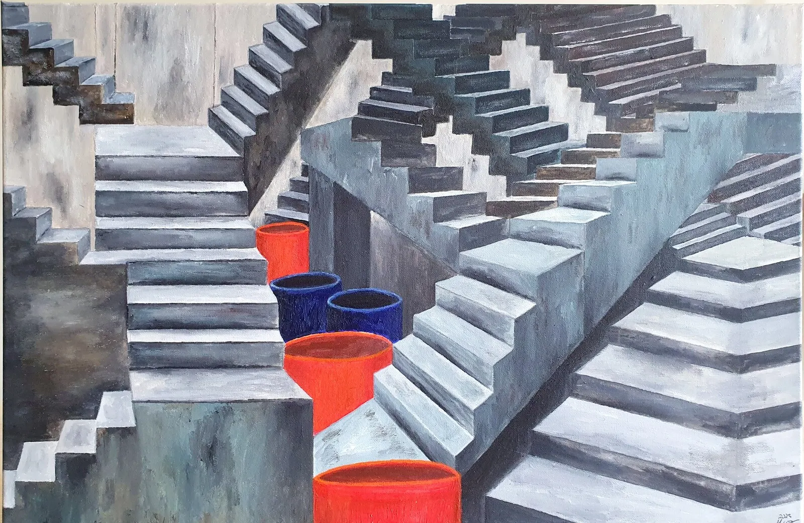 Akrylmålning Ödestrappor av Mariana Spasevska