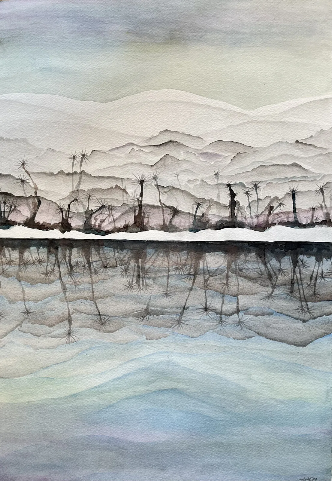 Akvarell Reflection av Åre Jürgensohn