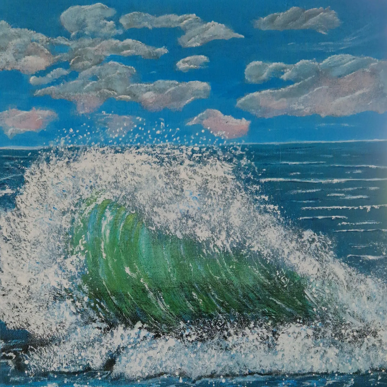 Akrylmålning Crashing wave av Pia K. Egeriis
