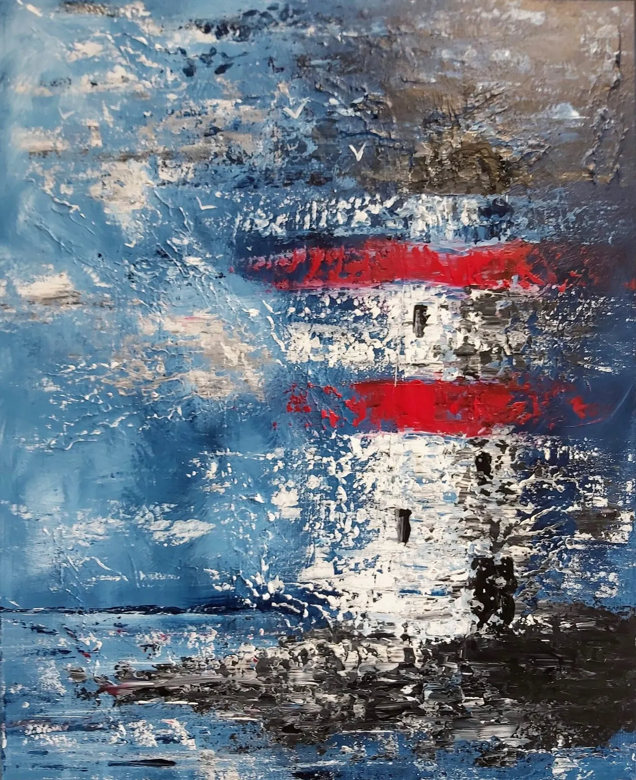 Akrylmålning Fyr nr 1 av Tutta Domenstam