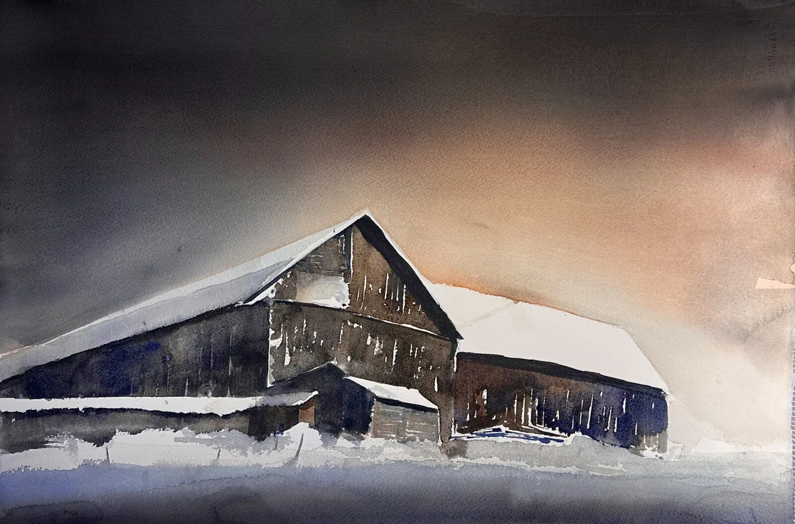 Akvarell Gammal lada av Kalle Nilsson