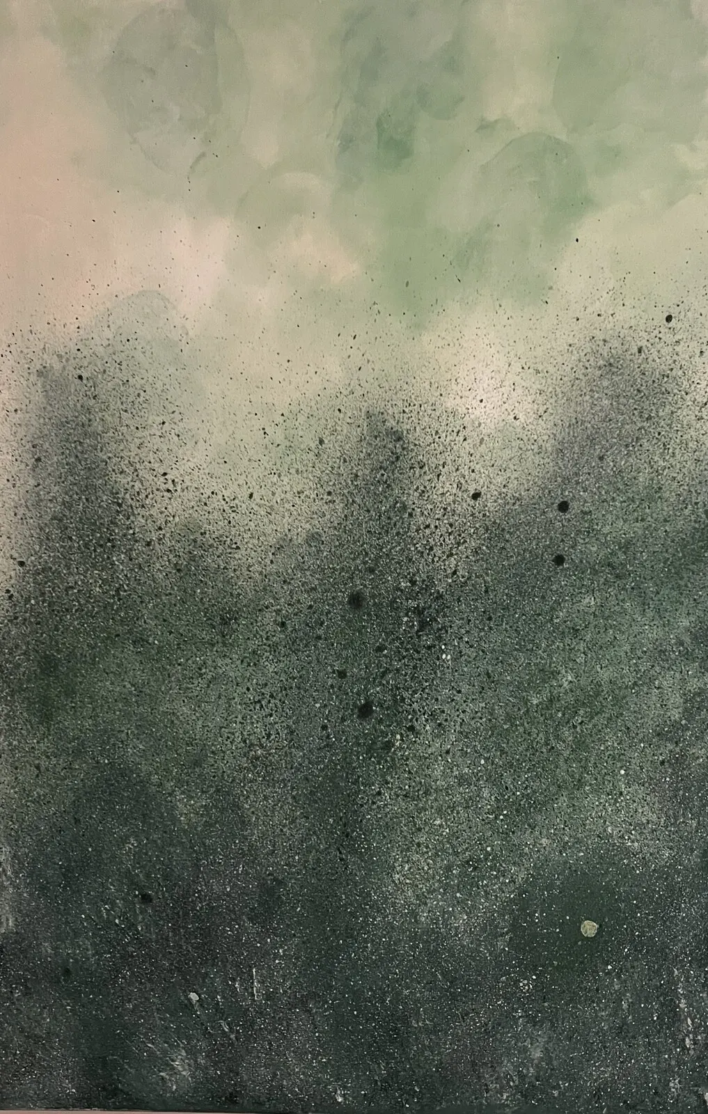 Akrylmålning Grön dimma av Paulina Janwald