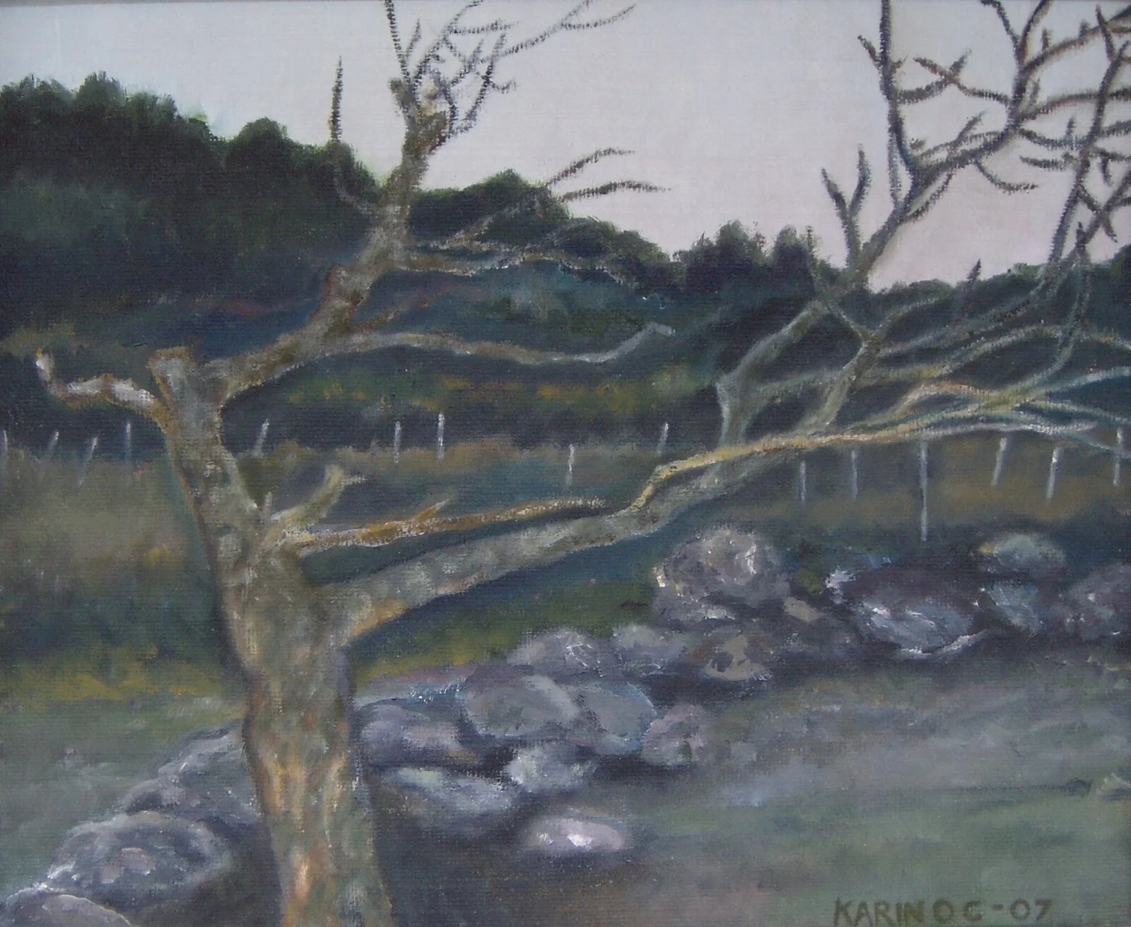 Oljemålning Gammalt träd av Karin Olander Carlson