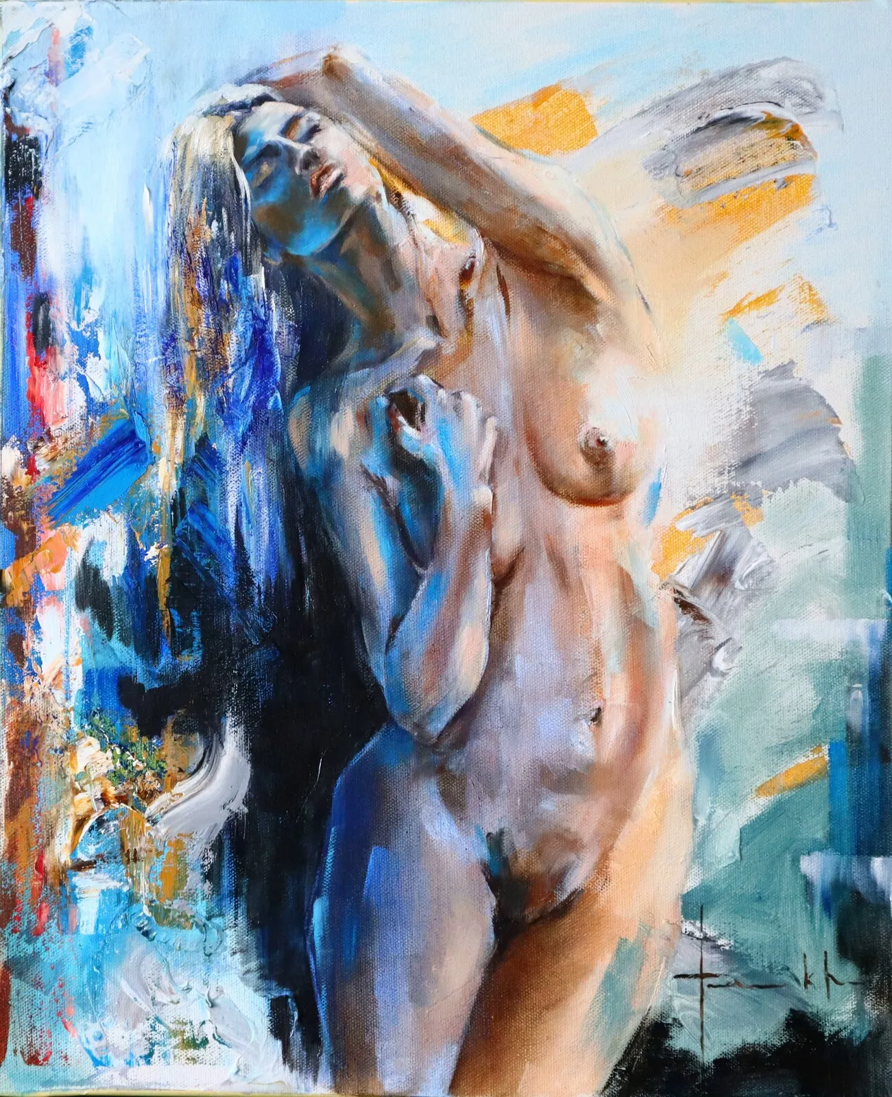 Oljemålning Nude female figure av Igor Fominykh