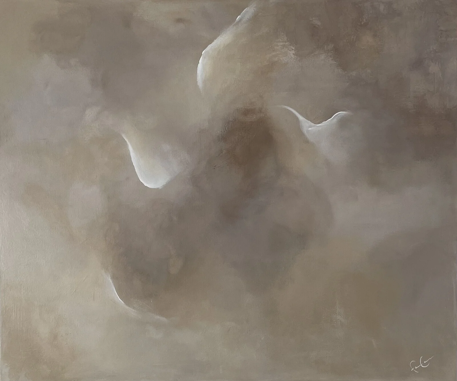 Akrylmålning Sandslott av Fanny Cederqvist