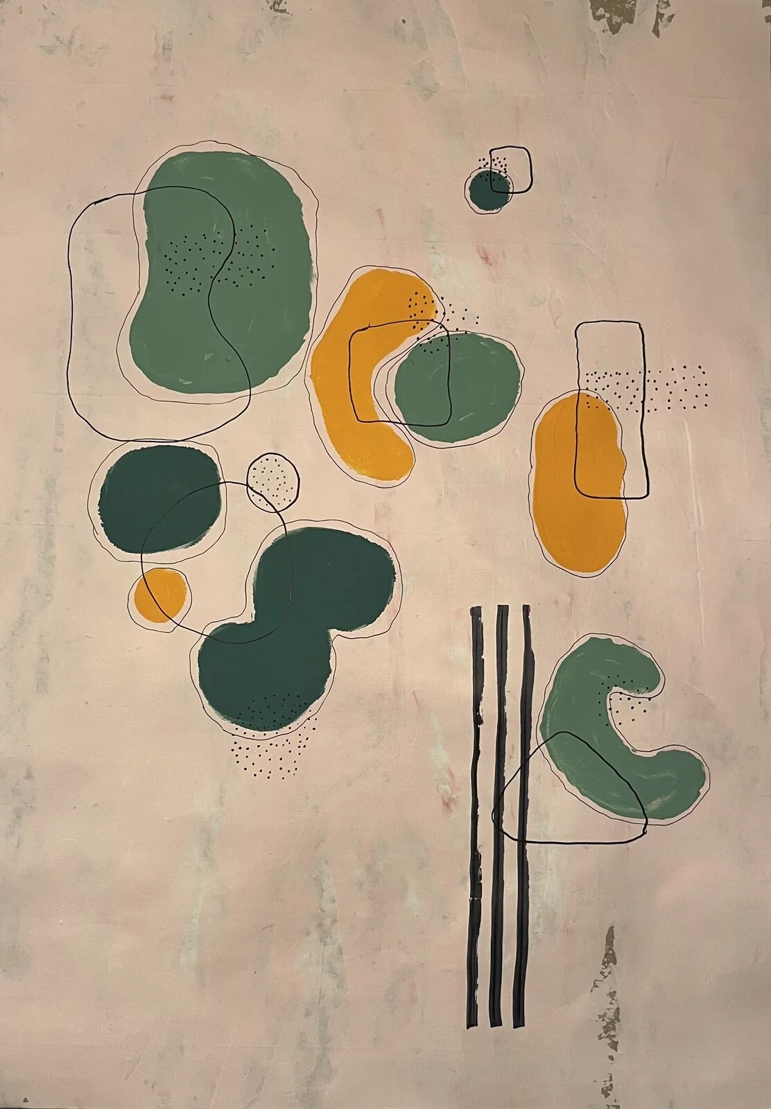 Akrylmålning SHAPES av Annika Vretinger