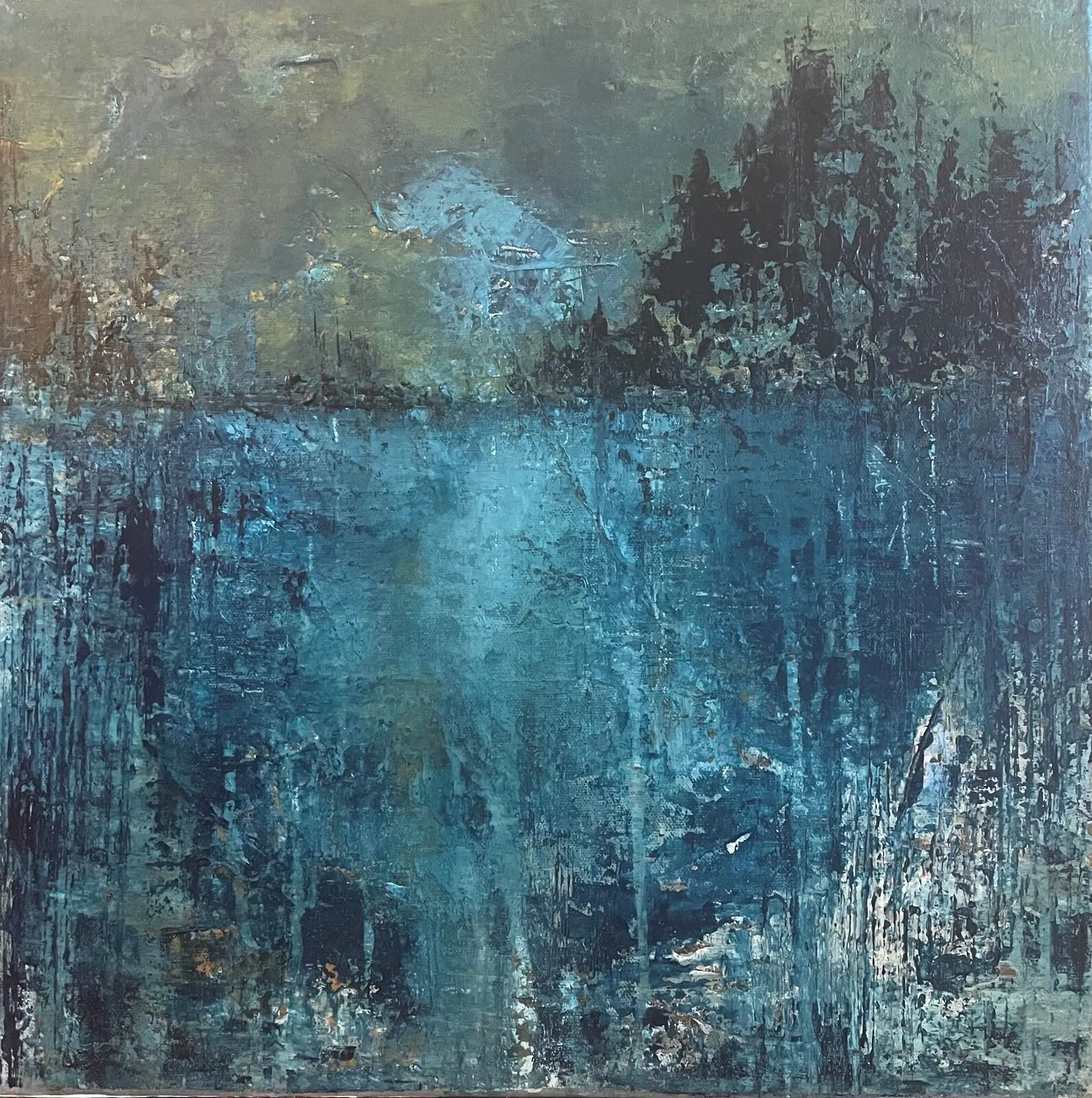 Akrylmålning Skogens hus av Camilla Qvarnkullen