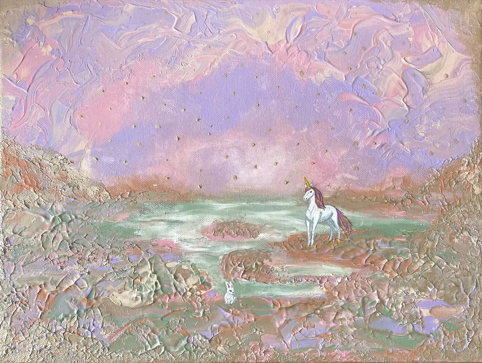 Akrylmålning Unicorn Dreams av Ket Belik