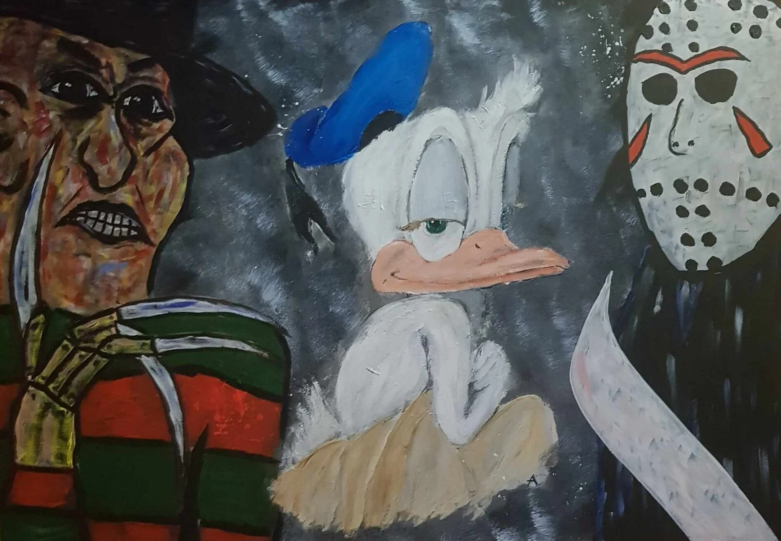 Akrylmålning Popart 2) Peking duck with soy sause av Fredrik Bülow