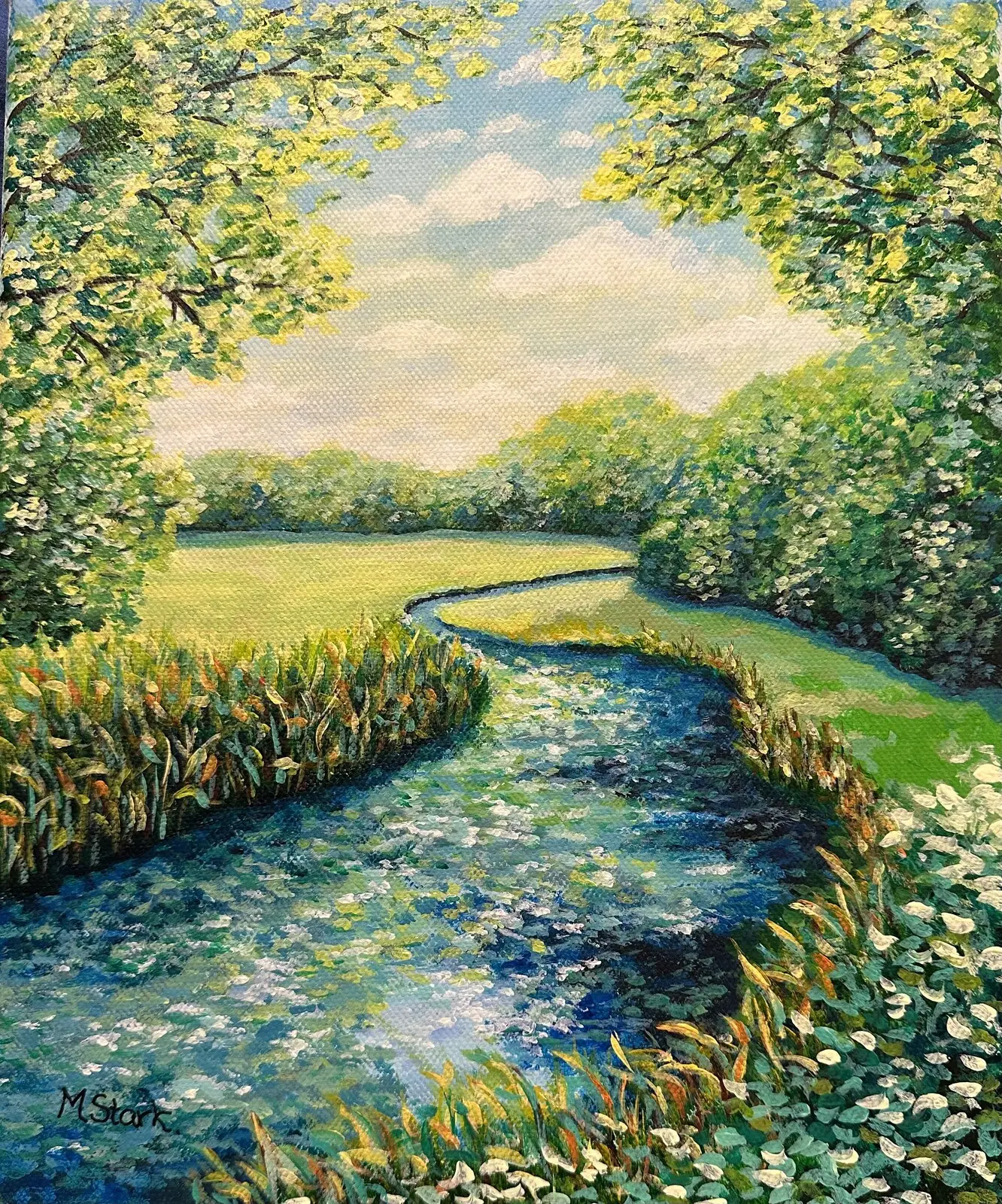 Akrylmålning Landskap av Margareta Stark