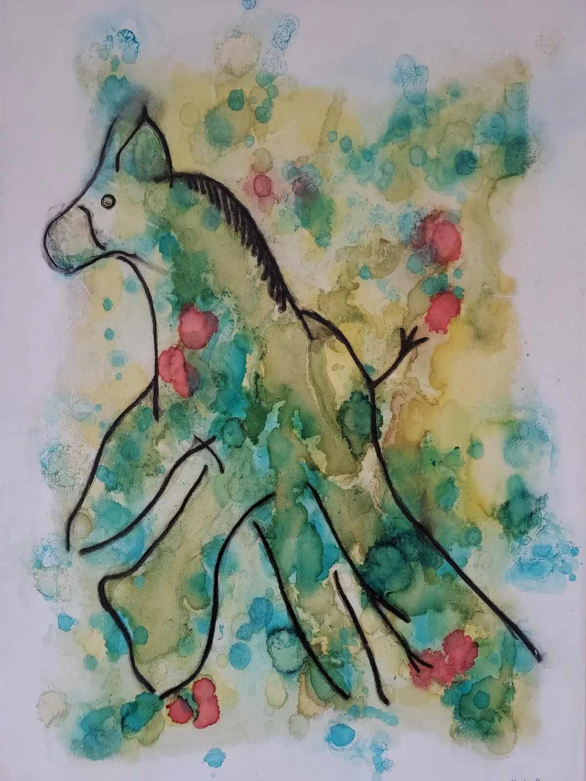 Akrylmålning Barnlek av Marie Kalldin