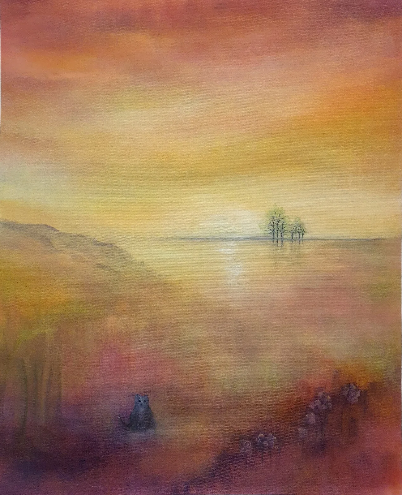 Akrylmålning Golden light ver.2 av Annica Andersson