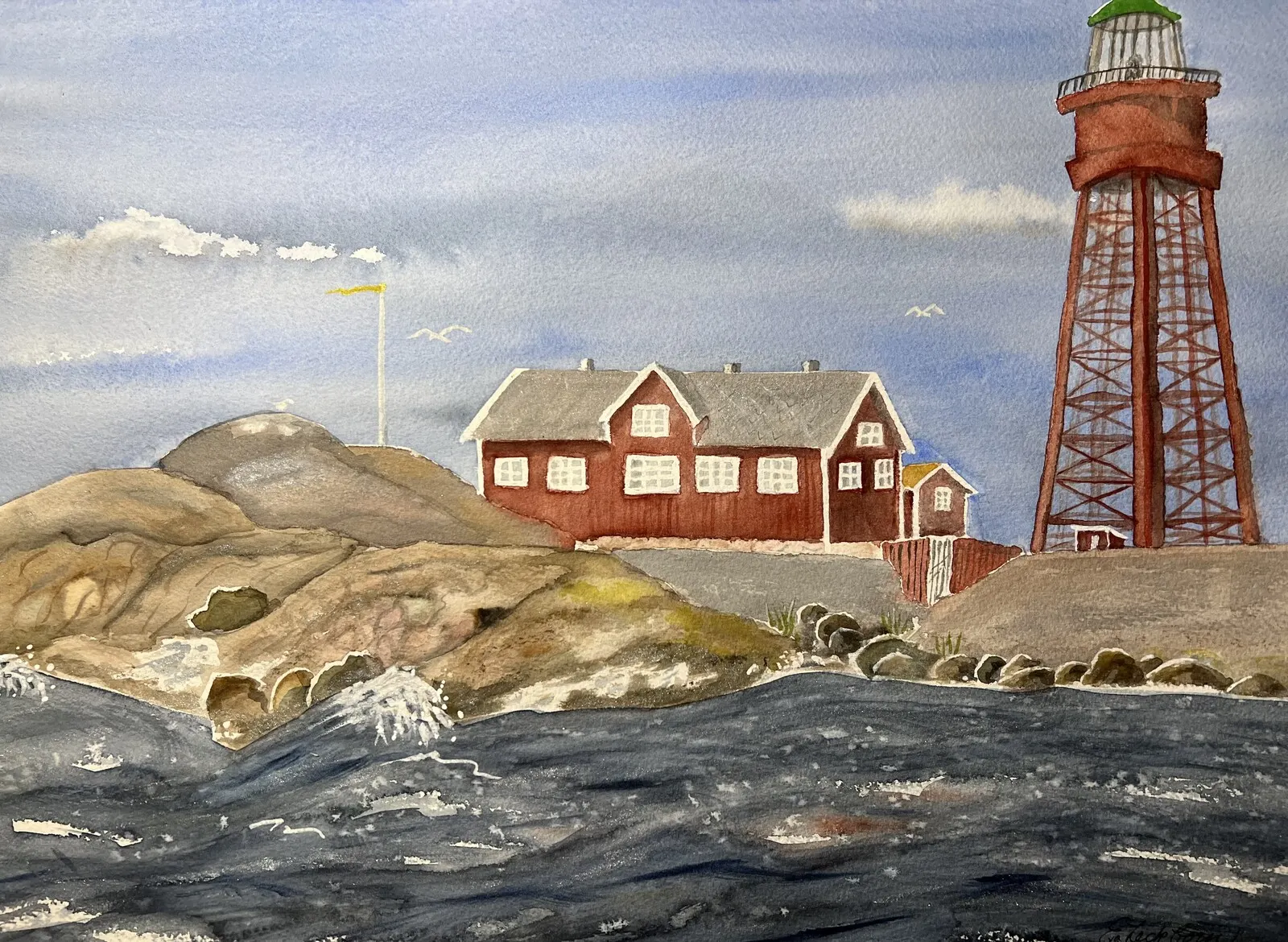 Akvarell Pater Noster av Eva Leckborn