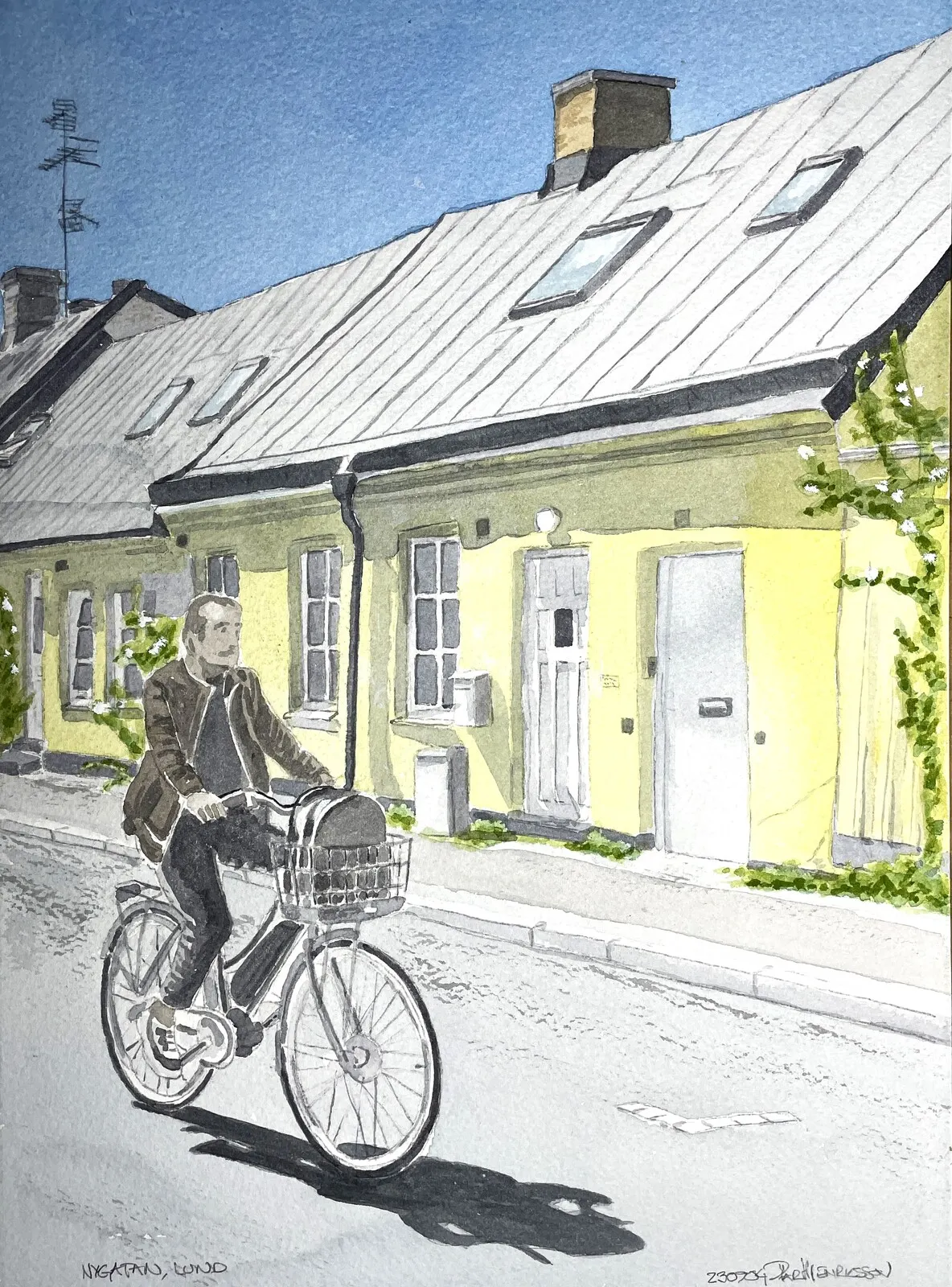 Akvarell Nygatan 230904 av Pär Håkan Henriksson