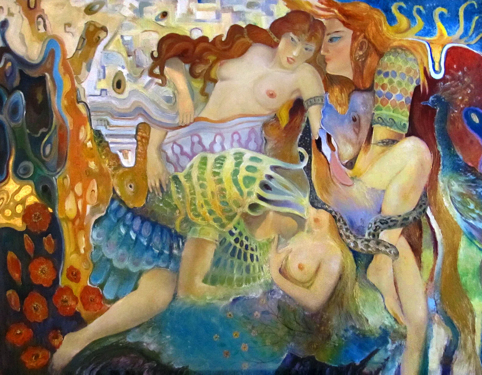 Oljemålning Eros och musan av Dimitri Zukov