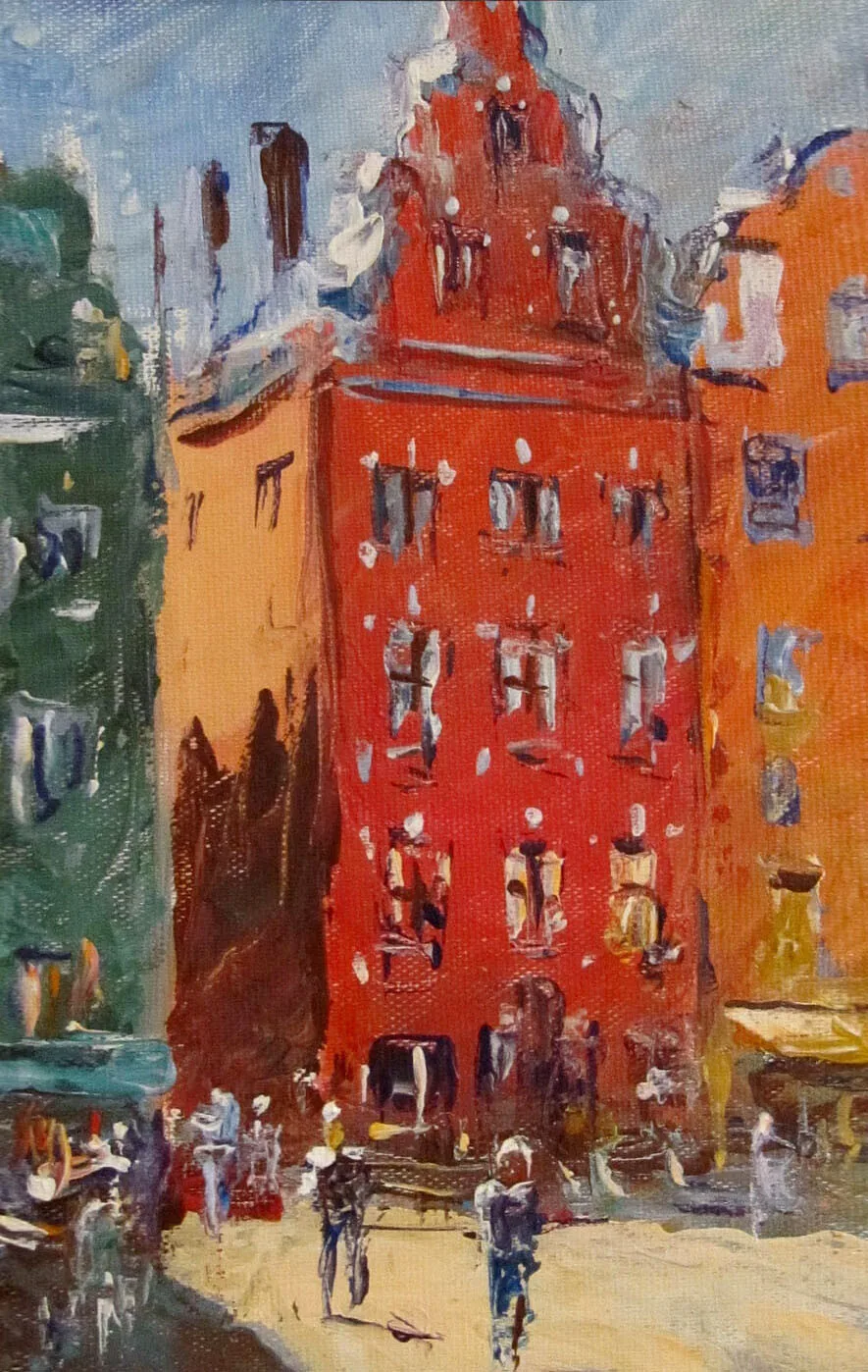 Oljemålning Gamla torg av Dimitri Zukov