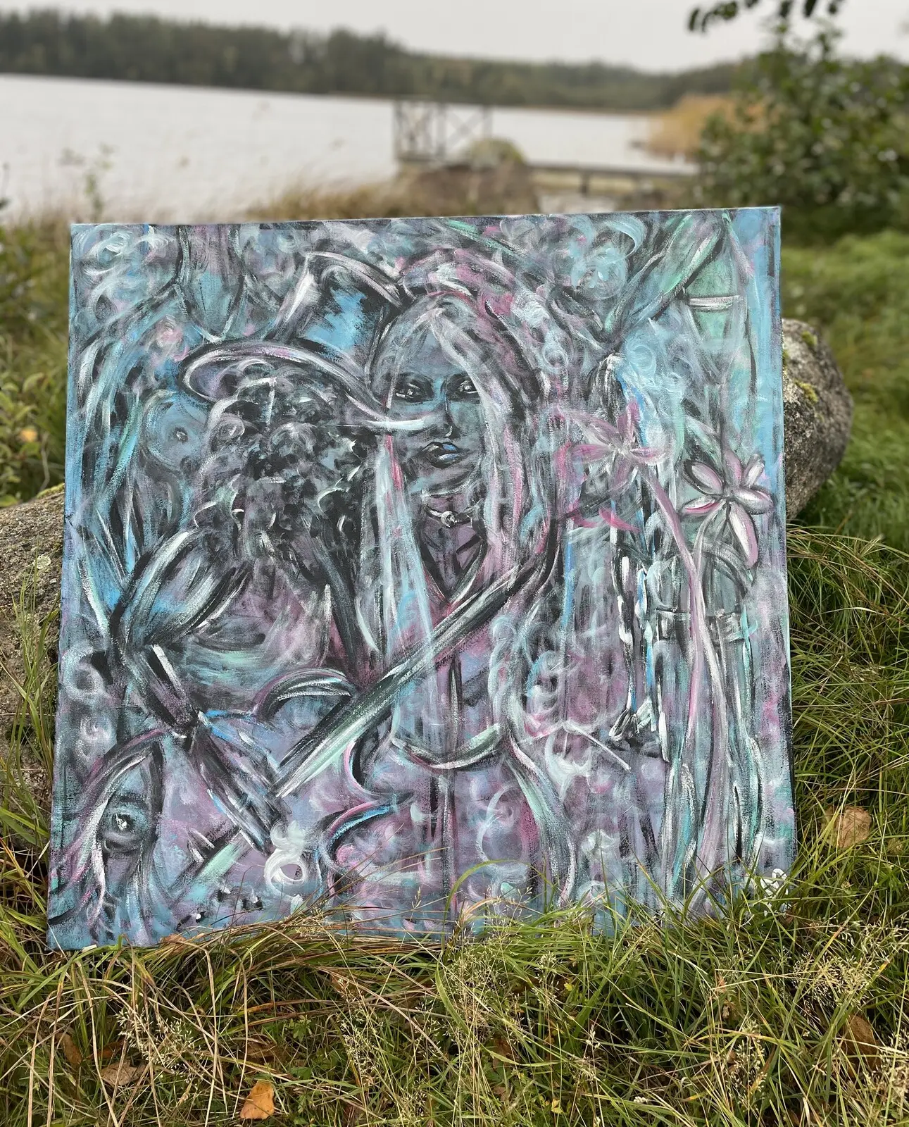 Akrylmålning av Jenny S. Jonsson