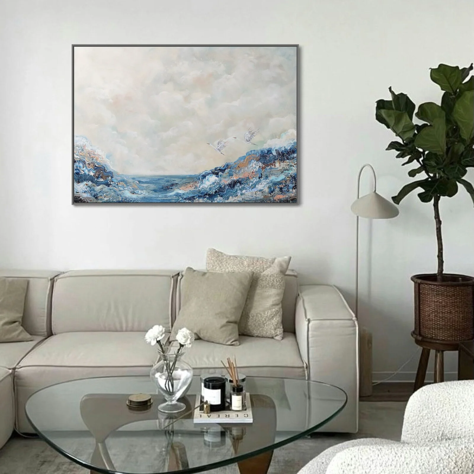 Fine Art Print - Blue ocean swans av Artbymiss.j
