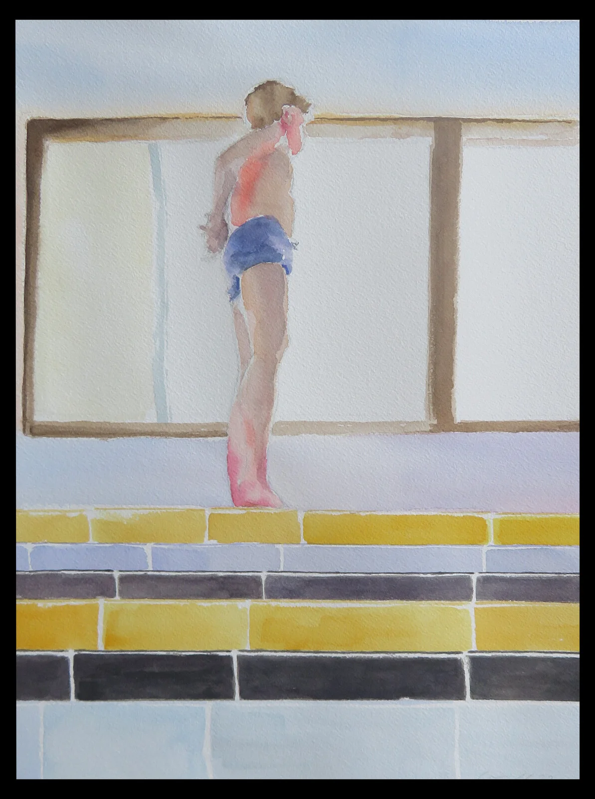 Akvarell På badhuset av Mikael Gjörwell