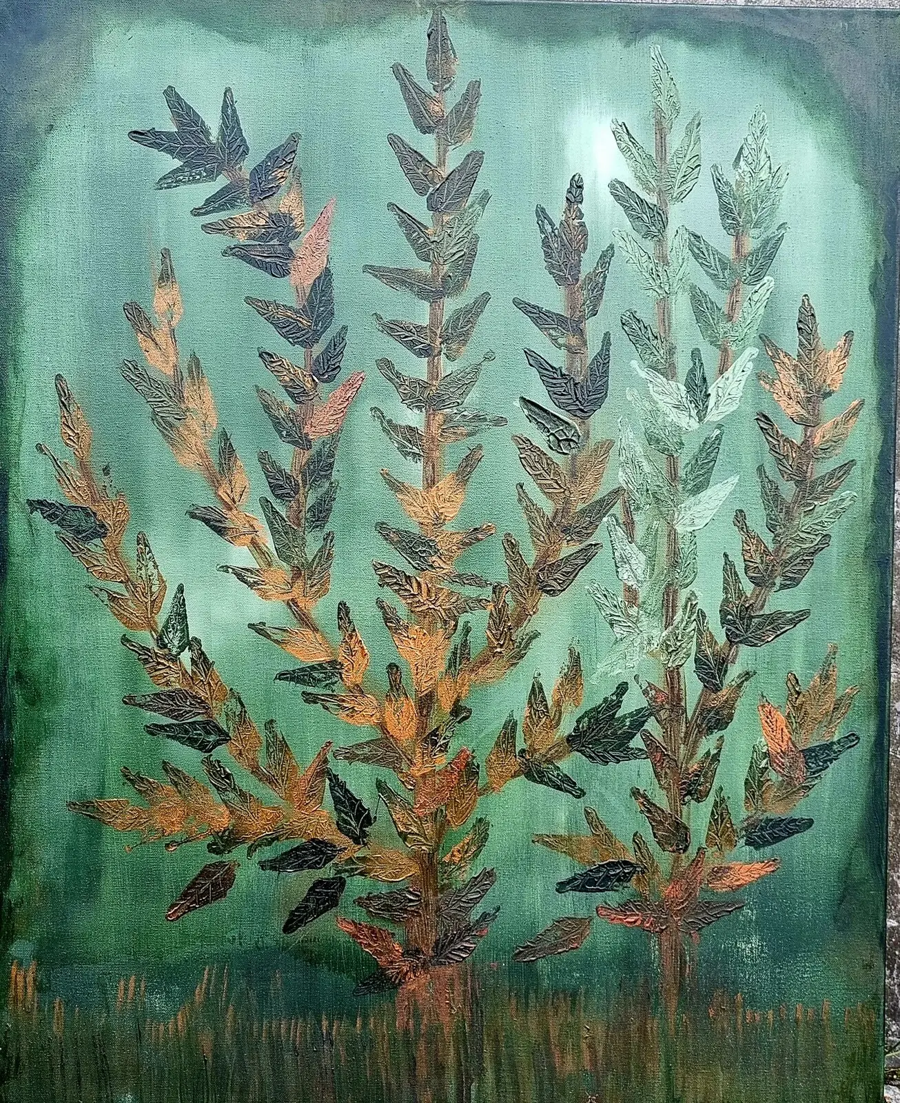 Akrylmålning GRENVERK 73X93 CM av CAMILLA THELIN