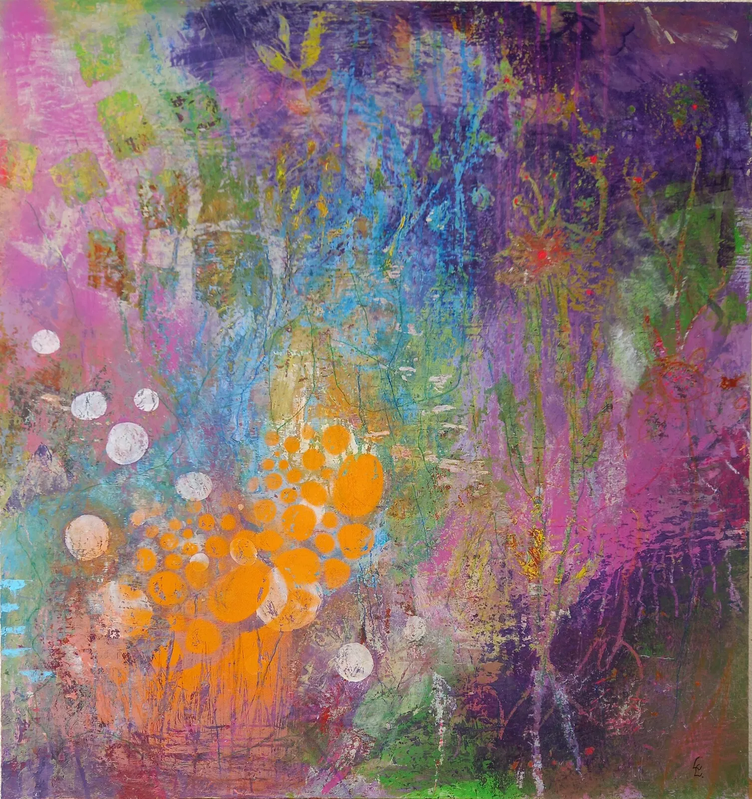 Akrylmålning Vildvuxen av Leena Lohman