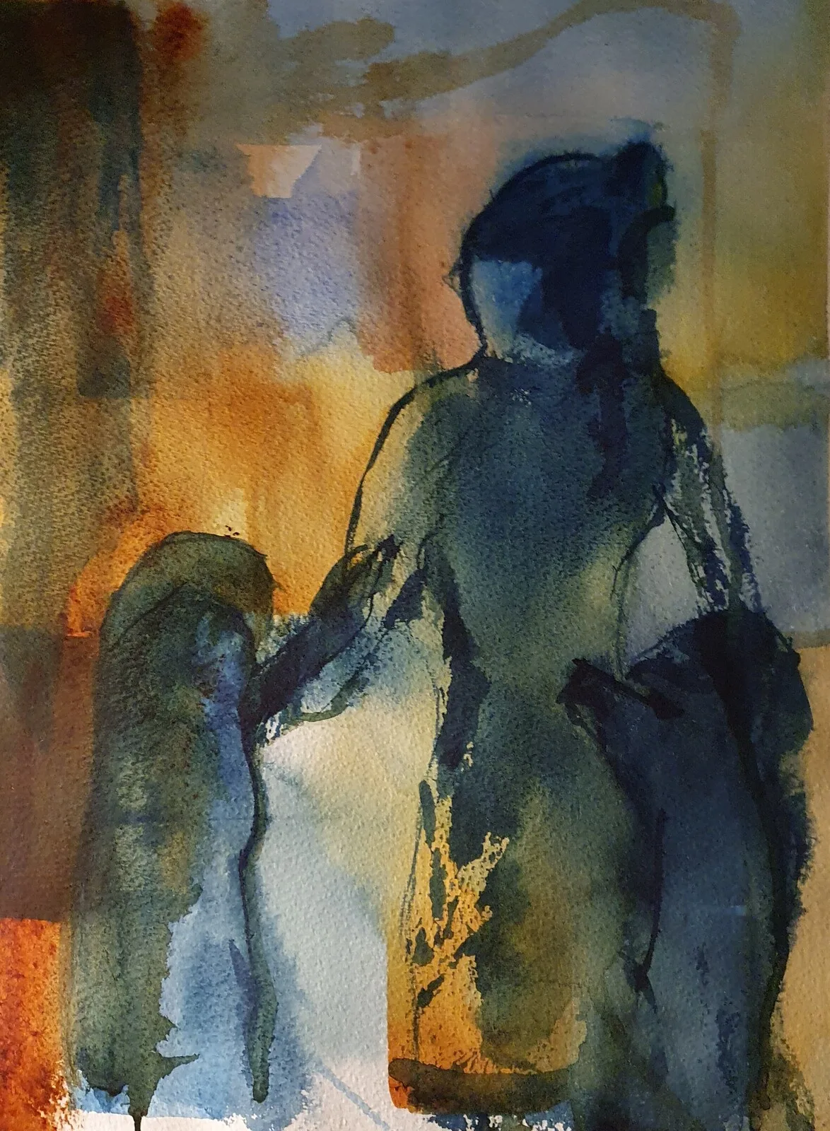 Akvarell Motherhood av Anki Modin