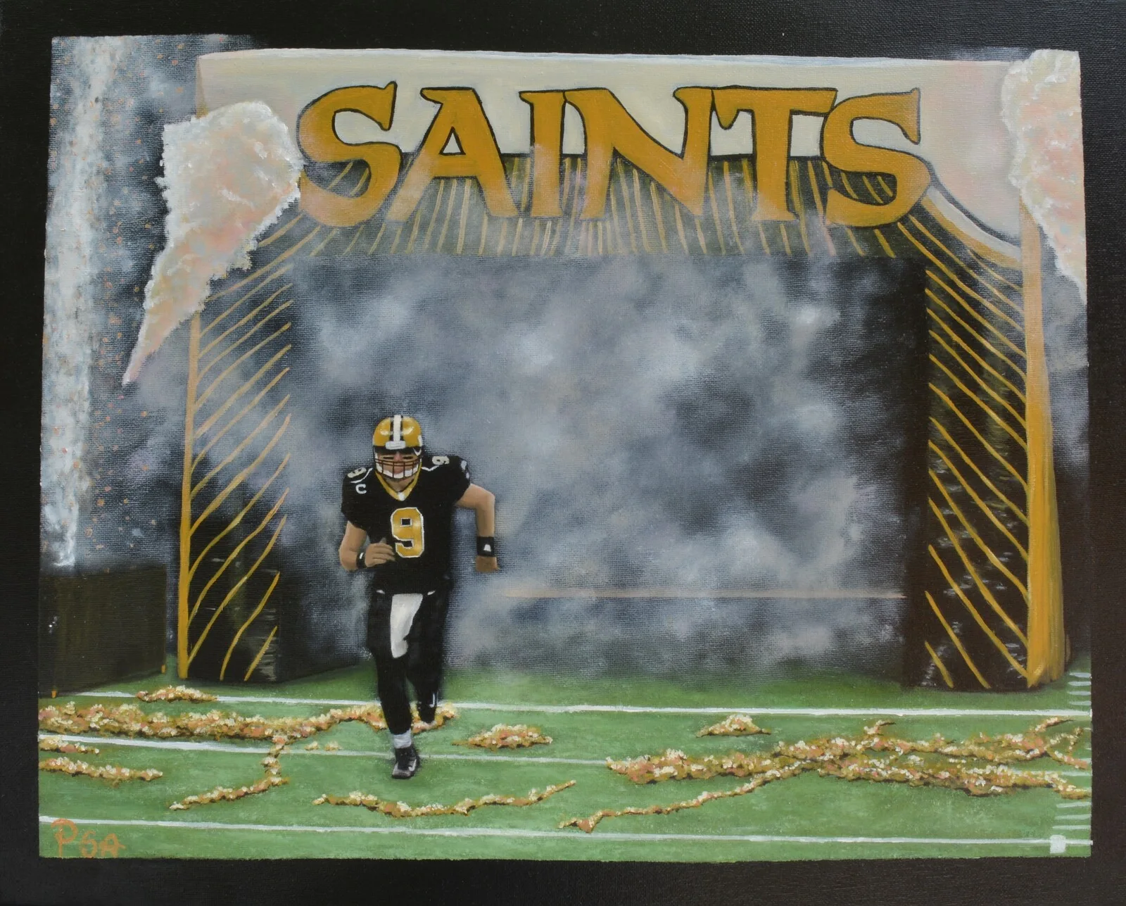 Oljemålning New Orleans Saints Football - Limited edition fine art print av Pernilla Sävestrand