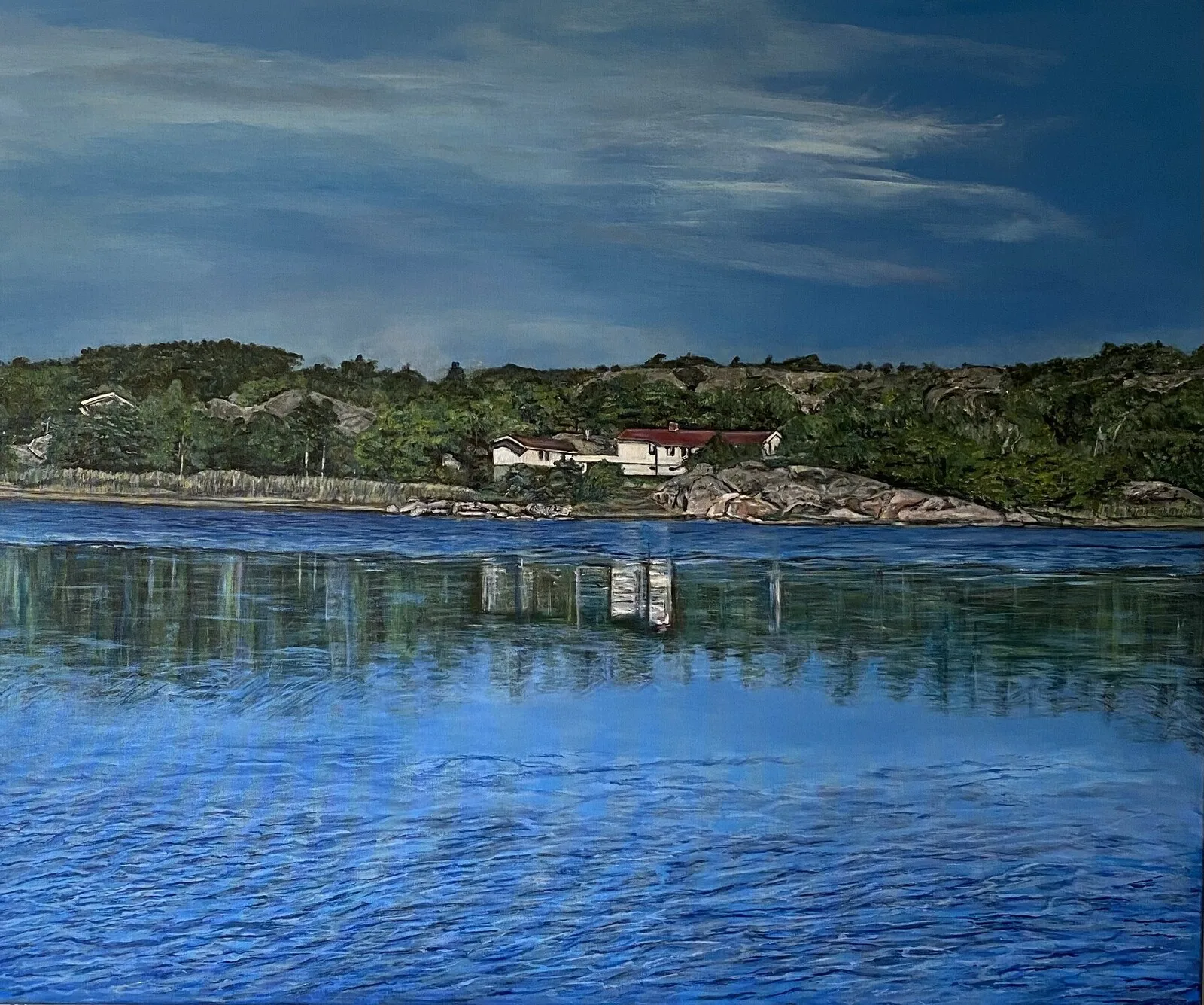 Akrylmålning Bästkusten Mjörn av Sofia Jonasson