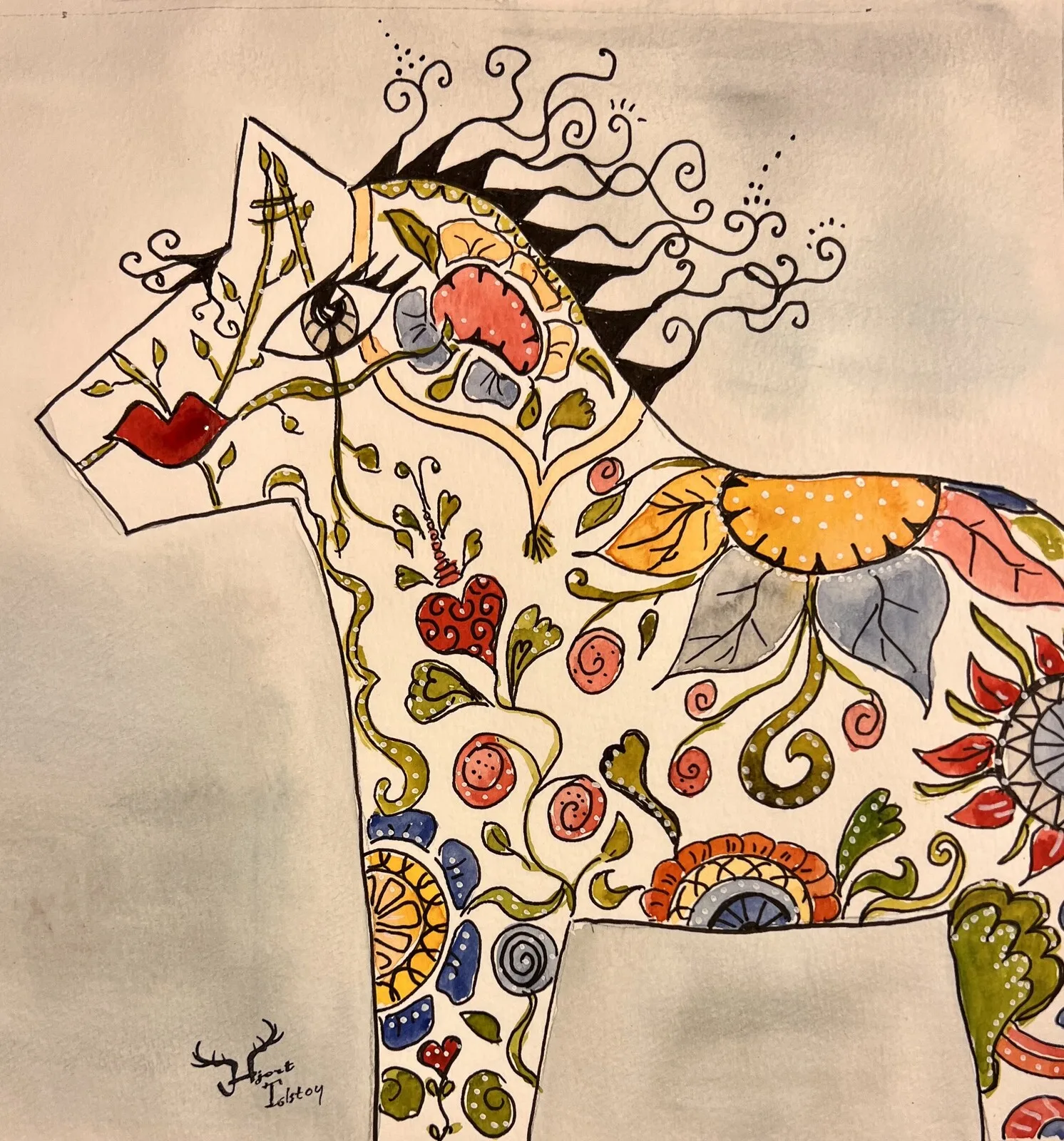 Akvarell Sommarminne av Catarina Hjort Tolstoy